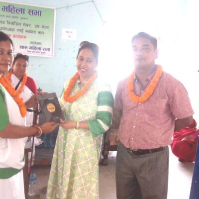 सुनसरीका नव निर्वाचित प्रतिनिधिहरुलाई महिला सभाले गर्यो सम्मान